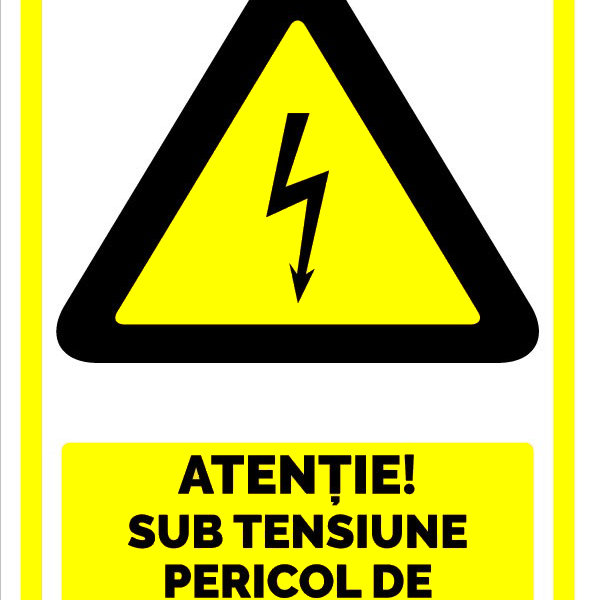 Indicator pentru atentie sub tensiune pericol de electrocutare