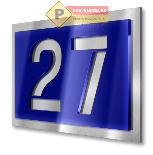 Plăcuță Personalizată din Aluminiu și Plexiglas pentru Spații Industriale și Comerciale