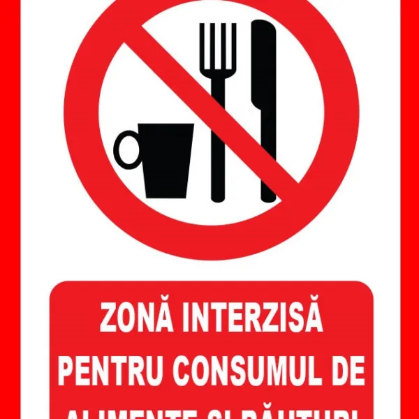 placuta zona interzisa pentru consumul de alimente si bauturi