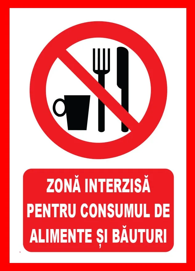 placuta zona interzisa pentru consumul de alimente si bauturi