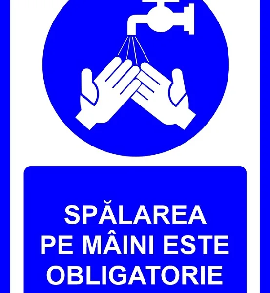Placuta pentru spalarea pe maini este obligatorie