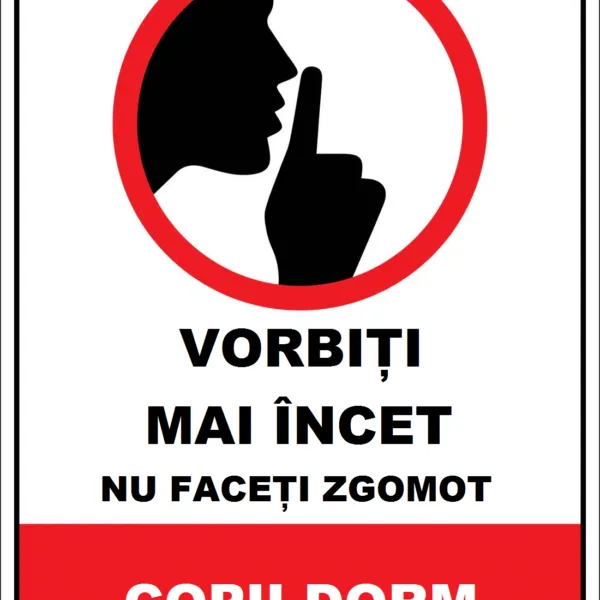 Placuta vorbiti mai incet nu faceti zgomot copii dorm