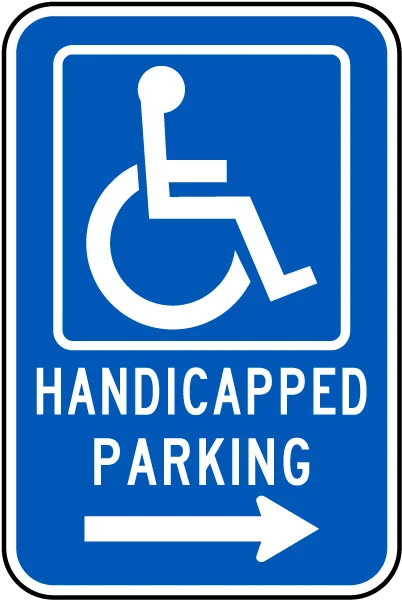 Semn Parcare Handicap cu Orientare Stânga/Dreapta - Soluție Durabilă pentru Orice Tip de Parcare