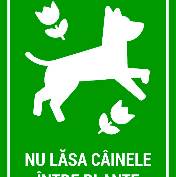 Semn nu lasa cainele intre plante