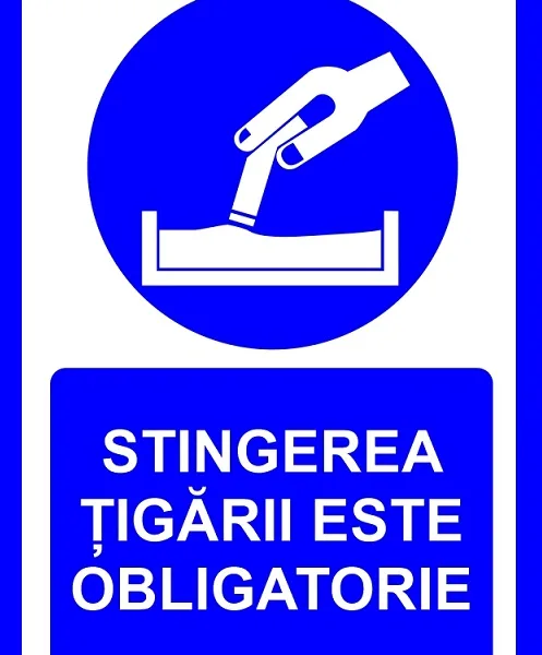 Placuta pentru stingerea tigarii este obligatorie