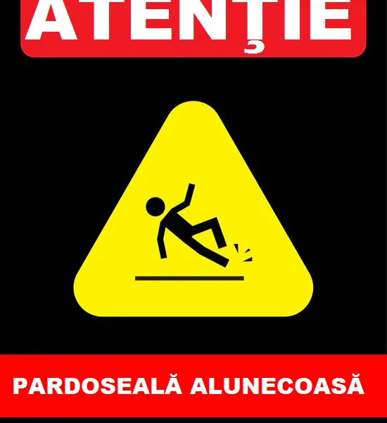 placuta reflectorizanta atentie pardoseala alunecoasa