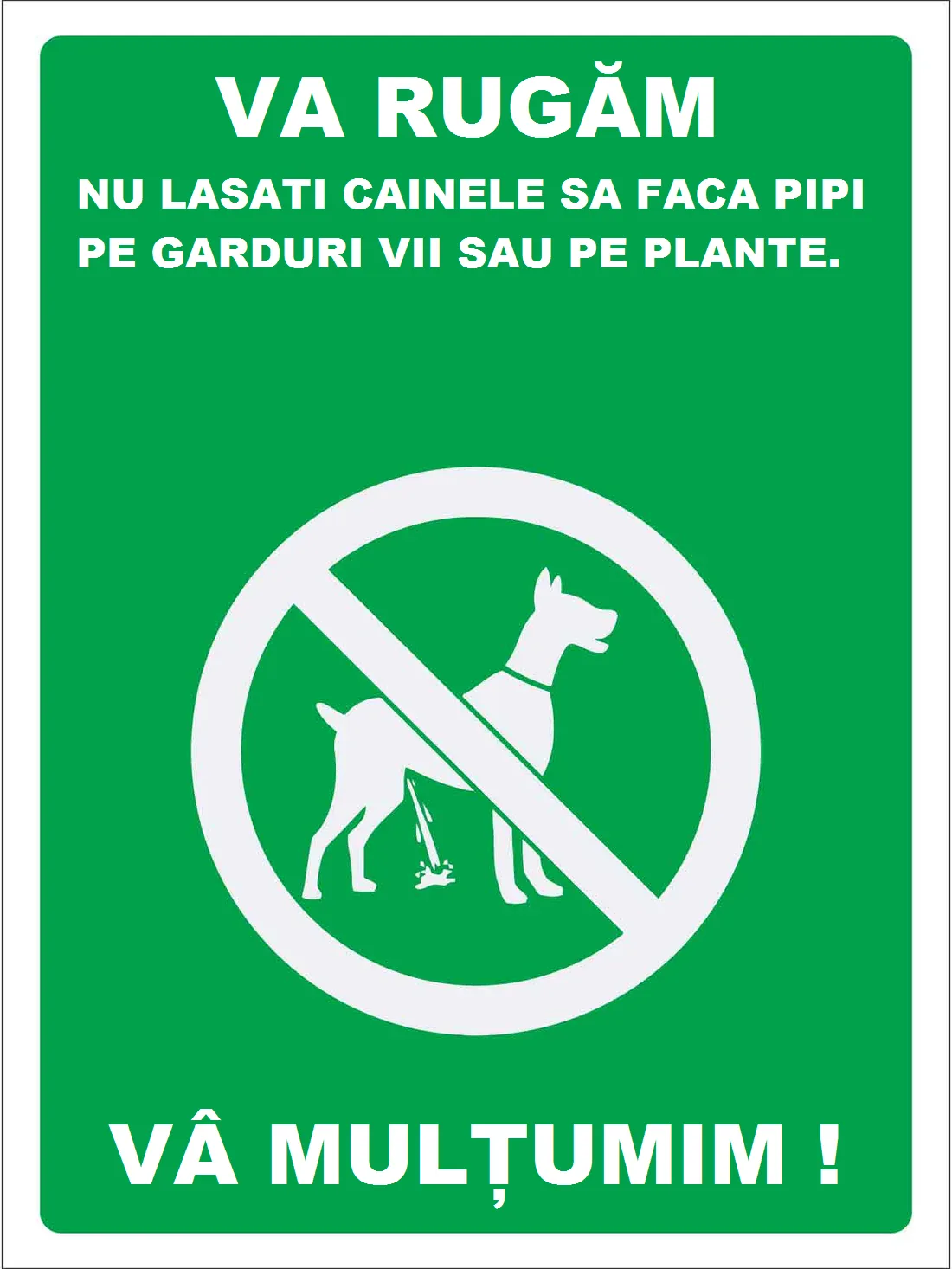 Placuta pentru parcuri interzis la caine sa faca nevoile