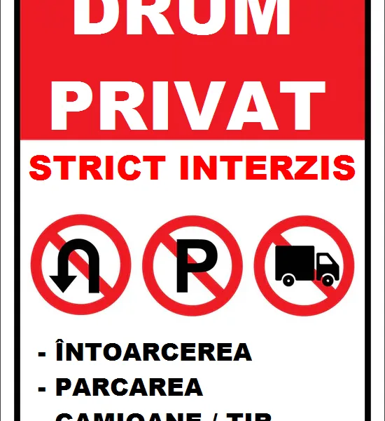 Placuta reflectorizanta pentru drum privat intoarcerea parcarea camioane tir