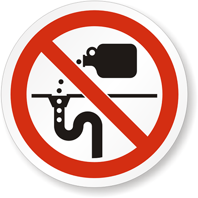 Etichete NU turnați combustibil în canalizare - Siguranță și conformitate