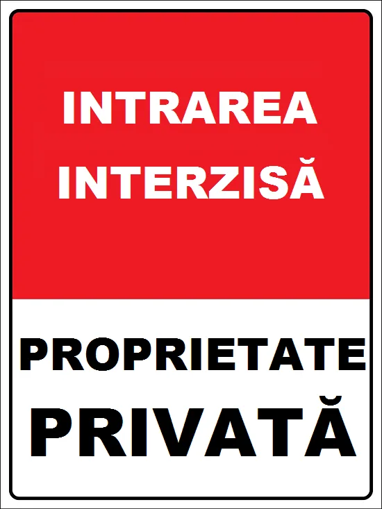 Placuta intrare interzisa proprietate privata