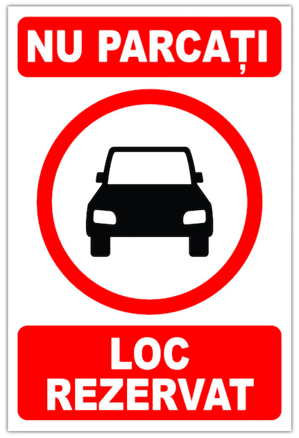 Indicator Nu Parcați - Plăcuță Parcare Auto Personalizată