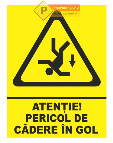 Indicator Atenție - Pericol de Cădere în Gol | Semnalizare de Siguranță pentru Zone Periculoase