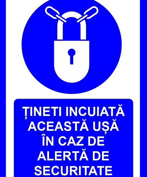 Placuta tineti incuiata aceasta usa in caz de alerta de securitate
