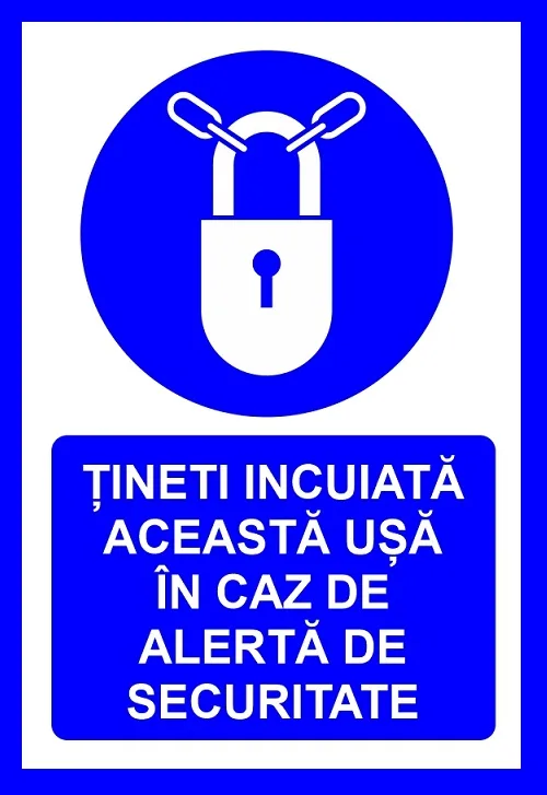 Placuta tineti incuiata aceasta usa in caz de alerta de securitate