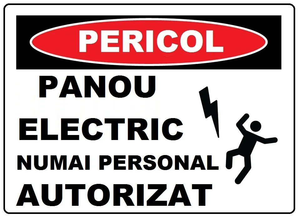 Placuta pentru panou electric numai personal autorizat