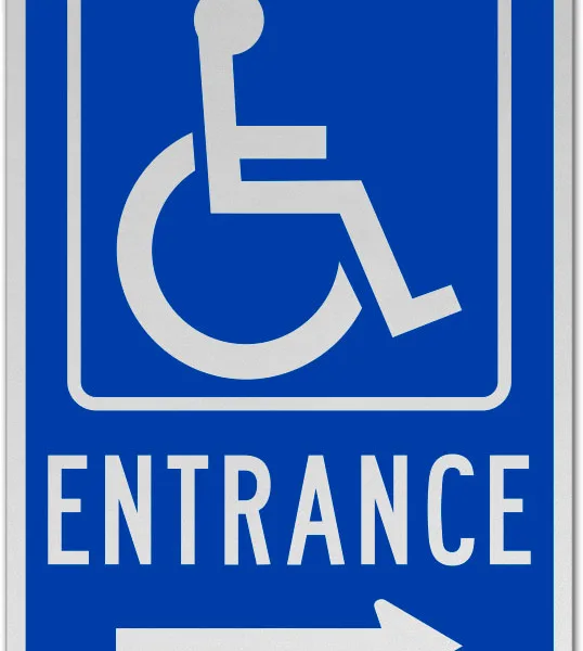 Semn de Acces pentru Persoane cu Handicap - Conform Legislației și Vizibilitate Maximă