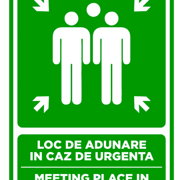 Semn loc de adunare in caz de urgenta meeting place in case of emergency