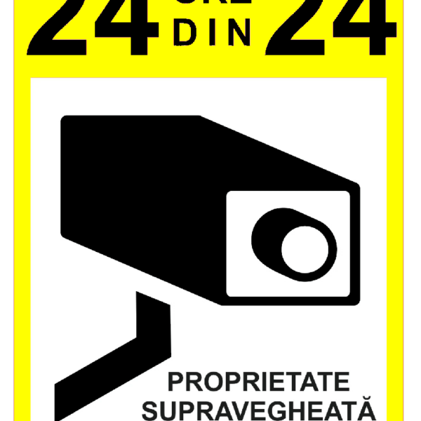 Semn pentru proprietate supravegheata video 24 din 24