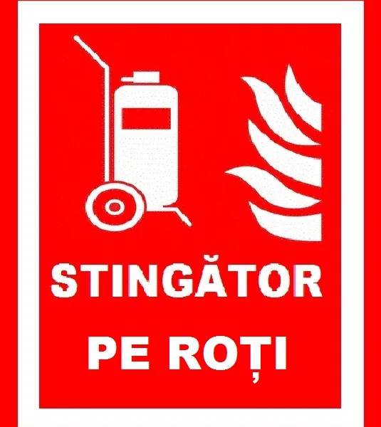 Placuta pentru stingator pe roti