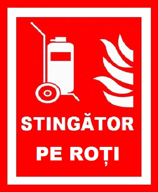 Placuta pentru stingator pe roti