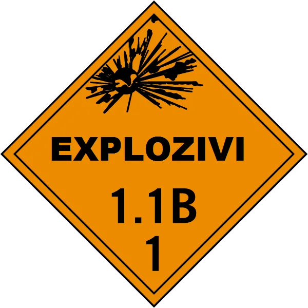 Placuta pentru explozivi clasa 1.1 B