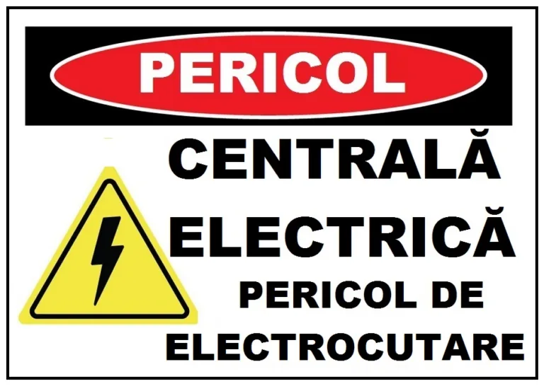 Placuta pentru centrala electrica pericol de electrocutare