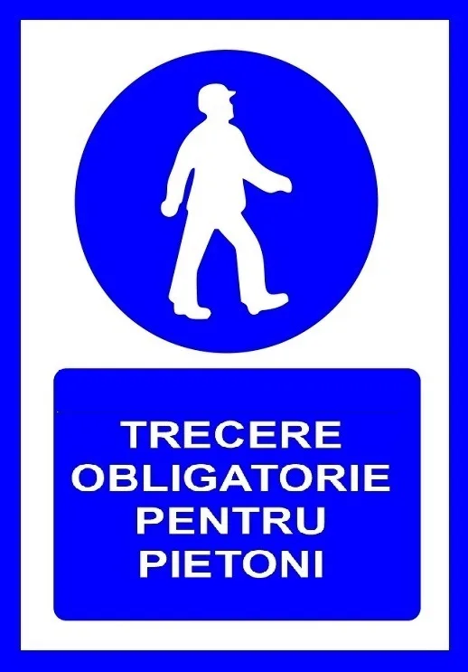 Placuta pentru trecere obligatorie pentru pietoni
