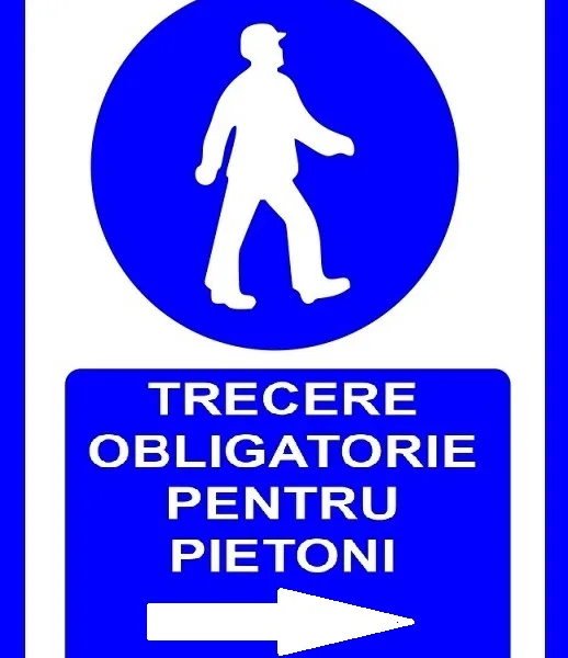 Placuta pentru trecere obligatorie pentru pietoni in dreapta