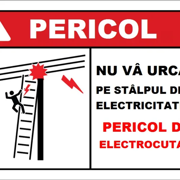Placuta nu va urcati pe stalpul de electricitate