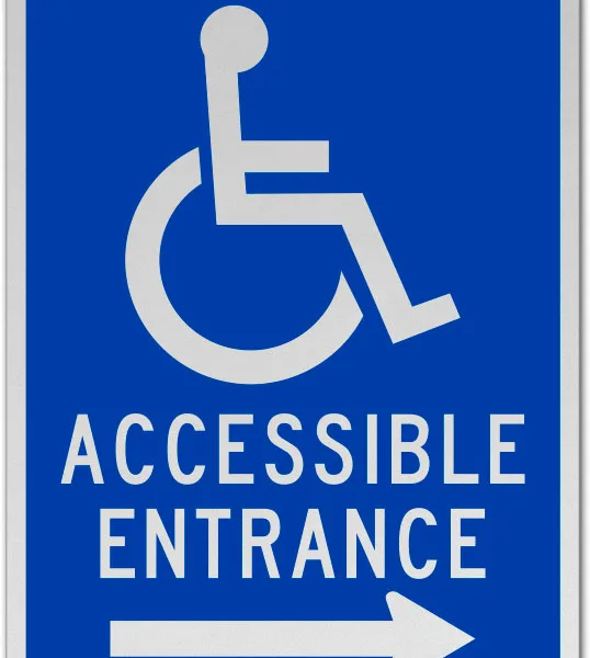 Placă Acces Persoane cu Handicap - Soluție Profesională pentru Clădiri