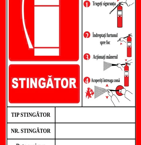 Placuta cu instructiuni de utilizare stingatoare