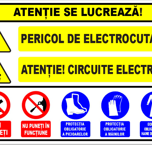 Semn de santier atentie se lucreaza