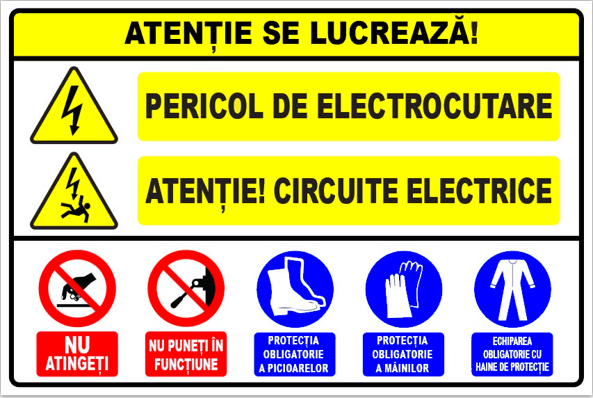 Semn de santier atentie se lucreaza