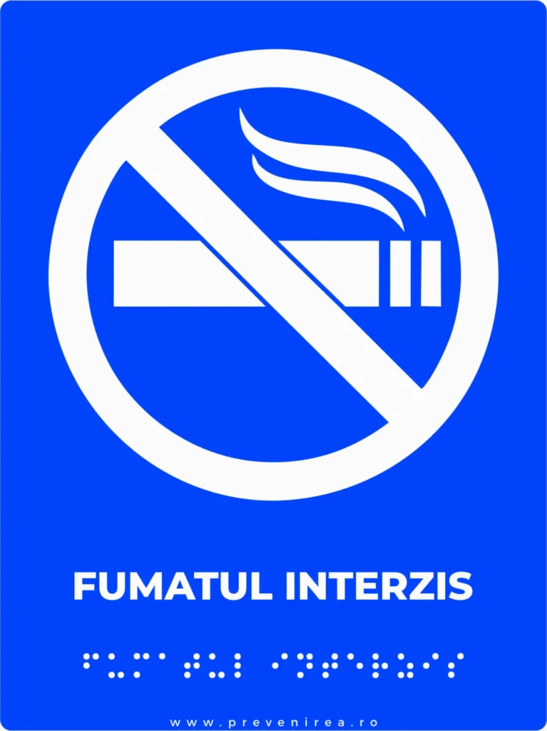 Plăcuțe Braille - Fumatul interzis