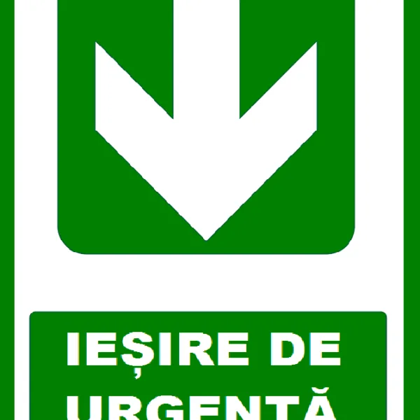 Placuta pentru iesire de urgenta cu sageata in jos
