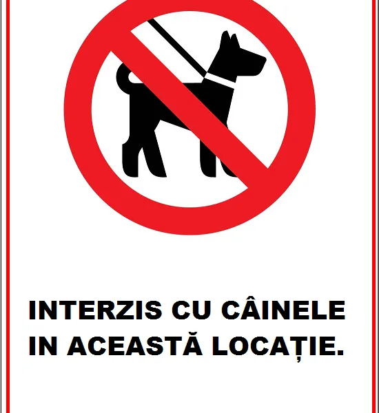 Placuta interzis cu cainele in aceasta locatie