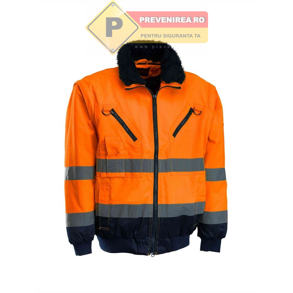 Geacă reflectorizantă de iarnă pentru bărbați - protecție termică și siguranță pe timp de noapte