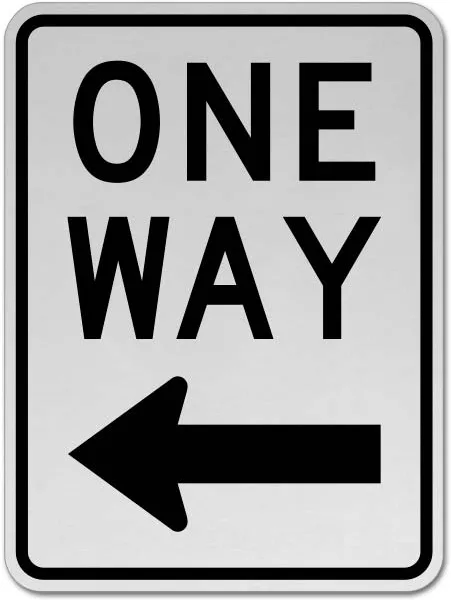 One Way Left Sign
