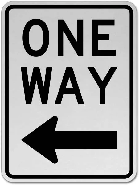 One Way Left Sign