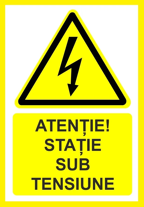 Placuta atentie statie sub tensiune
