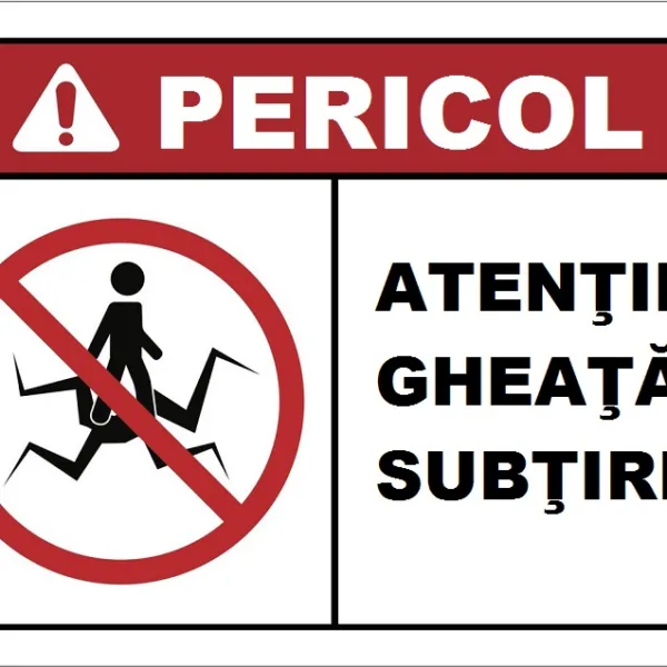 Placuta atentie gheata subtire