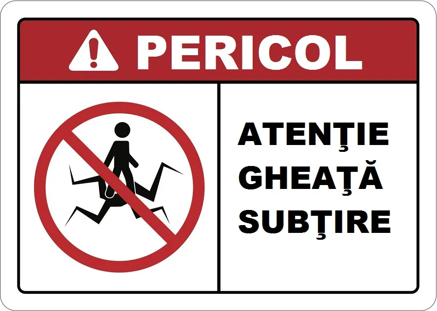 Placuta atentie gheata subtire