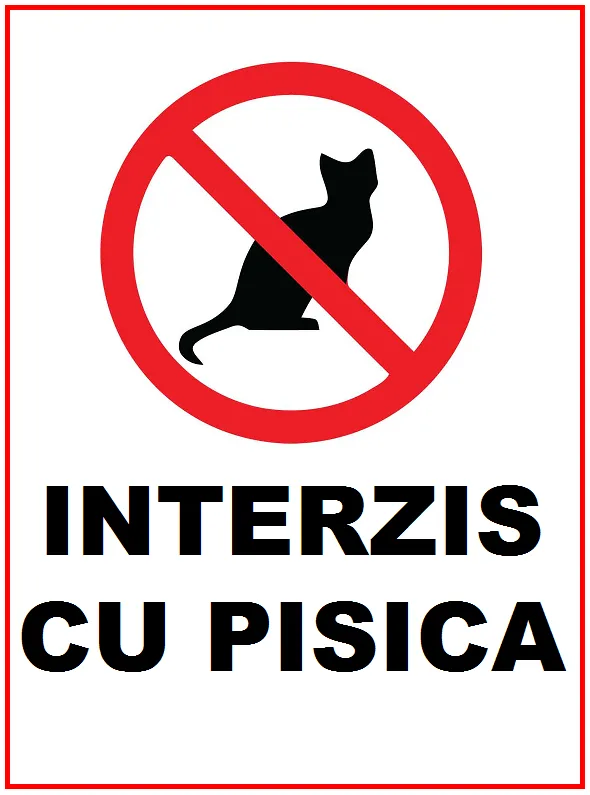 Placuta interzis cu pisica