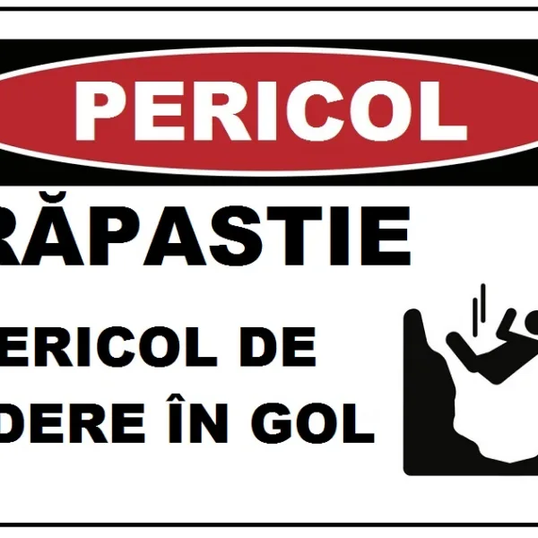 Placuta prapastie pericol de cadere in gol