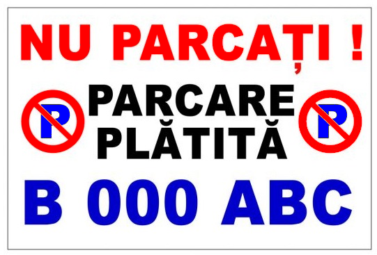 Semn pentru parcare nu parcati parcarea platita