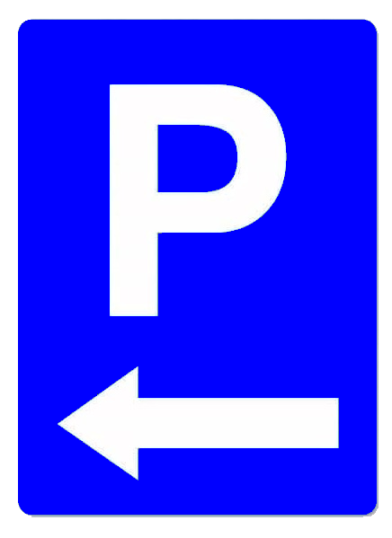Semn pentru parcare cu sageata in stanga