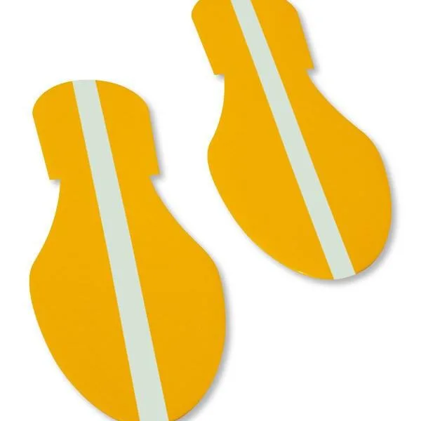 talpi galbeni reflectorizanti cu adezivi pentru podea