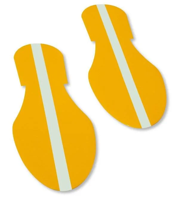 talpi galbeni reflectorizanti cu adezivi pentru podea