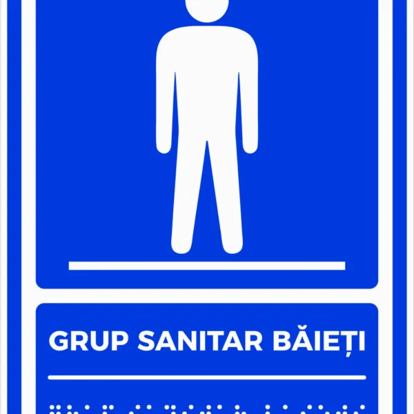 Plăcuțe Braille - WC / Grup sanitar băieți pentru persoane nevăzătoare