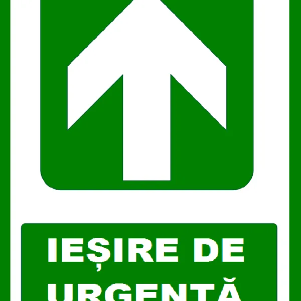Placuta pentru iesire de urgenta cu sageata in sus